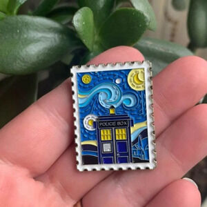 Brand new Dr. Who Tardis starry night enamel pin